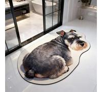 URTAODFE Tapis de bain en forme de chat mignon et chien, ultra absorbant, terre de diatomée, séchage rapide, antidérapant, (poivrier et gris sel, 50,8 x 78,7 cm)