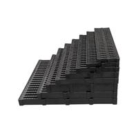 URUCHF Grilles de Drainage Grille de Drainage des eaux pluviales en Plastique Noir, Grille de Drainage pour Jardin extérieur pour systèmes d'égouts, Couvercle de tranchée(500x250x25mm)