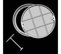 URUCHF Plaque d'égout Couvercle De Regard D'égout Robuste À Montage Encastré, Hauteur 5 Cm 8 Cm, en Acier Inoxydable 304, Rond Et Encastré, pour Parcs, Rues Et(H 8cm/3.2in,Dia 61cm/24in)