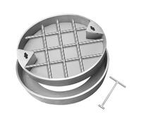 URUCHF Plaque d'égout Couvercle De Regard Invisible pour Terminal D'aéroport, Autoroute Urbaine, Couvercle De Regard Rond en Acier Inoxydable pour Écoles/Rues(H 5cm/2in,Dia 54cm/21.3in)