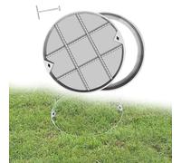 URUCHF Plaque d'égout Couvercle De Regard Rond en Acier Inoxydable, Couvercle D'inspection Dissimulé pour Zone Résidentielle, Zone Panoramique, Diamètre(H 8cm/3.2in,Dia 54cm/21.3in)