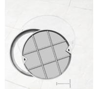 URUCHF Plaque d'égout Couvercle Et Cadre De Regard Ronds Dissimulés, Couvercle De Fosse Septique en Acier Inoxydable avec Trou De Tirage pour Usage Commercial(H 5cm/2in,Dia 54cm/21.3in)