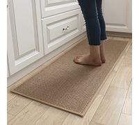 Urukundo Tapis de Cuisine Devant Evier Antidérapant en Caoutchouc et Lavable, en Jute, Lin, Brun, 44 x 120cm