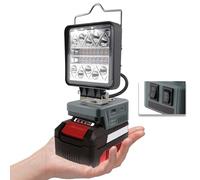 URUN Lampe de travail LED à batterie Einhell 18 V, 16 W, 1800 lm, avec 6 modes de luminosité, projecteur de chantier, projecteur sans fil avec type C et charge USB (pas de batterie)