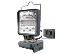 URUN Lampe de travail LED sans fil pour Bosch 18 V, 16 W 1800 lm, avec 6 modes de luminosité, projecteur LED portable, projecteur de chantier, projecteur sans fil avec type C et charge USB (pas de