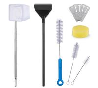 URUQ Kit de nettoyage pour aquarium : grattoir à algues pour aquarium, nettoyeur de verre, outils de nettoyage avec poignée - 7 en 1 Betta Fish Tanks Accessoires de nettoyage comprenant filet de