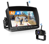 URVOLAX Camera de Recul Sans Fil avec Détection Par IA Alarme Sonore, Kit Système de Stationnement 1080P HD 7 Pouces Moniteur, Caméra de Recul pour Camping-Car, Camion, Fourgon, Caravane, Une Remorque