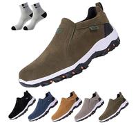 URWEIGH Chaussures De Marche Orthopédiques pour Hommes, Chaussures Orthopédiques Confortables à Enfiler avec Soutien De La Voûte Plantaire, Chaussures à Enfiler Rembourrées (Vert,42)