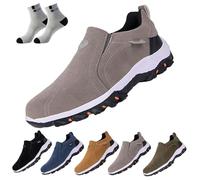 URWEIGH Chaussures De Marche Orthopédiques pour Hommes, Chaussures Orthopédiques Confortables à Enfiler avec Soutien De La Voûte Plantaire, Chaussures à Enfiler Rembourrées (Gris,44)