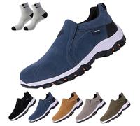 URWEIGH Chaussures Orthopédiques pour Hommes, Chaussures de Marche Confortables à Enfiler avec Soutien de la Voûte Plantaire, Bleu, 44 EU