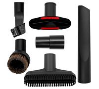 Uryxery Accessoires aspirateur Universel 6 pièces, kit d’Embouts Ø 32 mm avec Adaptateur 32-35 mm, suceur Plat, Brosse Tapisserie, Brosse Ronde à Poils naturels, Mini Brosse, Compatible Tube Rond