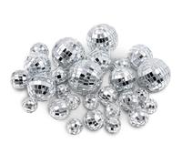 Uryxery Boules à facettes Mini 32 pièces, 4 Tailles 2 cm 3 cm 4 cm 5 cm, Boules Miroir pour déco gâteau et fête, rétro Disco réutilisable, Noël Anniversaire Sapin