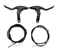 Uryxery Kit de 2 Leviers de Frein de Vélo avec Câbles pour Freins V-Brake et Freins à Disque Mécaniques, Poignées de Frein en Aluminium pour VTT, BMX Enfant et Vélo de Ville, Guidon 22 mm