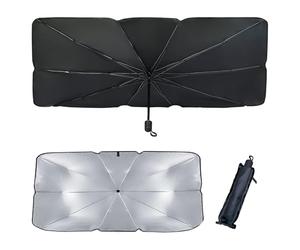 Uryxery Pare-Soleil de Voiture Type Parapluie 140 x 80 cm pour Pare-Brise Avant, Écran Solaire Intérieur pour la Plupart des Véhicules, Aide à Limiter la Chaleur