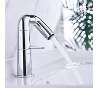 URZQCKGLK Robinet de lavabo de Salle de Bain Gris Rotation du Nez d'éléphant Chaud et Froid(Chrome)