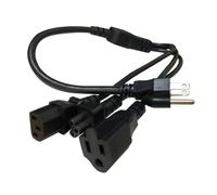 US 5-15P to 5-15R+C13+C5 Extension Power Cable NEMA 5-15P Male to Female Power Converters Cable for TV PC Computer Multicolor
