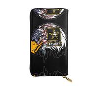 US Army Cool American Flag Eagle Print Portefeuille Long Portefeuille en Cuir pour Femme - Tendance avec plusieurs fentes pour cartes, poche pour pièces de monnaie