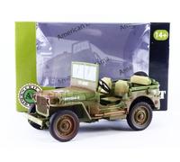 US Army WWII Jeep Vehicle Green Weathered Version 1/18 by American Diorama 77404 A