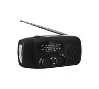 (US, Black) Portable AM/FM/NOAA Radio with USB Charger & LED Flashlight - Multi-Functional Survival Tool for Emergencies