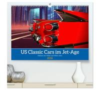 US Classic Cars im Jet-Age (hochwertiger Premium Wandkalender 2026 DIN A2 quer), Kunstdruck in Hochglanz: Ein Blick auf die US-Autos mit Chrom und Heckflossen der 1950er und frühen 1960er Jahre.