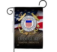US Coast Guard Semper Paratus Garden Flag - Armed Forces USCG United State American Military Veteran Retire Official - House Decoration Banner Small Yard Gift Double-Sided Made in USA 13 X 18.5
