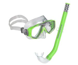 US.Divers Combo JAVA JR | Kit de Plongée, Masque et Tuba pour Enfant 6+ avec vision panoramique à 180°, Protection UV, Verres Anti-buée et Anti-fuite pour randonnée aquatique et snorkeling