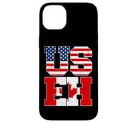 US EH Leaf Canadian American Canada USA Flag Home Pride USEH Coque pour iPhone 14 Plus