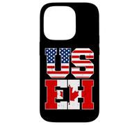 US EH Leaf Canadian American Canada USA Flag Home Pride USEH Coque pour iPhone 14 Pro