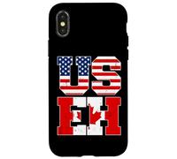 US EH Leaf Canadian American Canada USA Flag Home Pride USEH Coque pour iPhone X/XS