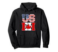 US EH Leaf Canadian American Canada USA Flag Home Pride USEH Sweat à Capuche