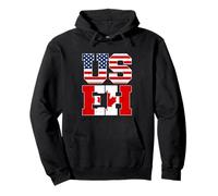 US EH Leaf Canadian American Canada USA Flag Home Pride USEH Sweat à Capuche