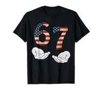 US Flag 6 7 Distressed Six Seven Italian Brainrot 67 USA T-Shirt