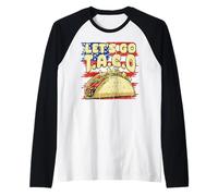 US Flag America Let's Go Taco Lover 4th of July Funny Meme Manche Raglan