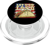 US Flag America Let's Go Taco Lover 4th of July Funny Meme PopSockets PopGrip pour MagSafe