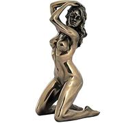 US Générique 18,1 cm Nu Féminin Statue avec Les Mains sur Les Cheveux, Couleur Bronze