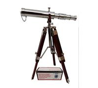 US HANDICRAFTS Télescope Vintage en Laiton Nickel sur trépied/télescope de Bureau chromé pour décoration d'intérieur et Accessoire de Table, télescope Nautique pour Les Aventures de la Marine et de