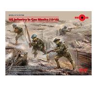 Us Infantry In Gas Masks (1918)maquette Figurine Us Infantry In Gas Masks (1918)