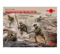 Us Infantry In Gas Masks (1918)maquette Figurine Us Infantry In Gas Masks (1918)