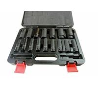 US. Lot de 16 douilles à chocs profonds de 1,27 cm Dr de Bergen - 10 mm-32 mm - 6 pans - Douilles à longue portée (entièrement remarque aux US). PRO)