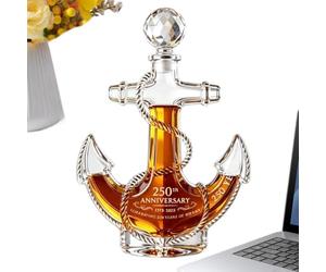 US Maritime 250th Whiskey Decanter 23oz Sand Engraved Tall Ship