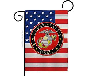 US MILITARY USMC Semper Fi Marine Corps Drapeau des Forces armées Double Face Décoration de Pelouse Cadeau Maison Jardin Cour Bannière United States American Military Veteran, 30,5 x 47,5 cm, Fabriqué