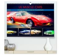 US Muscle Cars Legendäre Amerikanische Traumwagen (hochwertiger Premium Wandkalender 2026 DIN A2 quer), Kunstdruck in Hochglanz: Wundervolle Bilder von amerikanischen Oldtimerlegenden