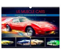 US Muscle Cars Legendäre Amerikanische Traumwagen (Wandkalender 2026 DIN A3 quer), CALVENDO Monatskalender: Wundervolle Bilder von amerikanischen Oldtimerlegenden
