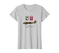 US Parachutistes D-Day WW2 Normandy 82nd Airborne 101nd T-Shirt, Femme, Argent, M