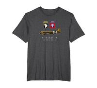 US Parachutistes D-Day WW2 Normandy 82nd Airborne 101nd T-Shirt, Homme Grandes Tailles, Chiné Foncé, 6X Tall