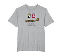 US Parachutistes D-Day WW2 Normandy 82nd Airborne 101nd T-Shirt, Homme Grandes Tailles, Gris Chiné, 5X Tall