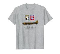 US Parachutistes D-Day WW2 Normandy 82nd Airborne 101nd T-Shirt, Homme, Gris Chiné, 6XL