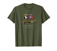 US Parachutistes D-Day WW2 Normandy 82nd Airborne 101nd T-Shirt, Homme, Olive, XL