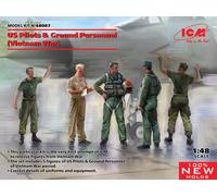 US Pilots & au Sol Personnel Vietnam War 5 Figurines New Moules 1:48 Plastic Kit