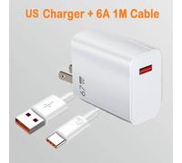 (US Plug and 1m Cable) 67W USB chargeur rapide Charge rapide 3.0 QC3.0 pour Xiaomi 14 13 12 11 Ultra Note 12T 13 Pro Turbo POCO F5 USB adaptateur de téléphone